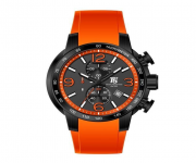 T5 H3450G - Orange Rubber Analog Chronograph Sports Watch For Men - Orange & Ash