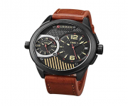 CURREN 8249 - Brown Leather Analog Watch for Men