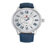 Naviforce NF9126 - Blue Leather Analog Watch for Men