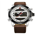 Naviforce NF9097 - Coffee Leather Wrist Watch for Men