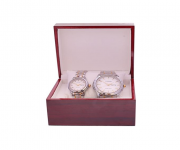 Pack of 2 Silver and Golden Stainless Steel Wrist Watch for Couple