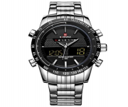 Naviforce NF9024 Stainless Steel Dual Display Wrist stainless steel Watch - White
