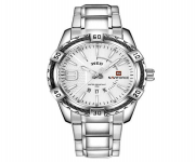Naviforce NF9117 - Silver Stainless Steel Analog Watch for Men - Silver