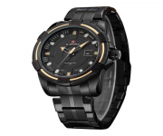 Naviforce NF9079BBY - Black Stainless Steel Analog Watch for Men