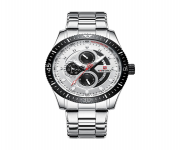 NAVIFORCE NF9140 Silver Stainless Steel Chronograph Watch For Men - Black & Silver