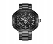 NAVIFORCE NF9141 Black Stainless Steel Chronograph Watch For Men - White & Black