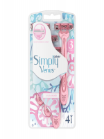 Simply Venus 3 Blade Disposable by Gillette Razors 4 Pack