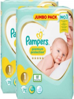 PAMPERS -PREMIUM PROTECTION 12H 1 -(2-5 KG) -(72 NAPPIES)-Uk