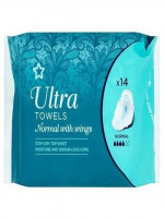 Superdrug Normal Ultra Towel with Wings x14