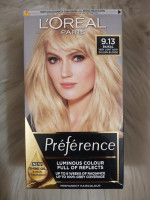 L'Oreal Preference Infinia 9.13 baikal very light ashy golden blonde Blonde Hair Dye