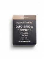 Makeup Revolution Duo Eyebrow Powder 2.2G - Dark Brown: Enhance Your Brows with Professional Precision