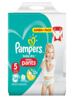 Pampers Baby Dry Nappy Pants - Size 5, Jumbo+ - 64 Pack | Buy Disposable Cotton Nappies Online in UK