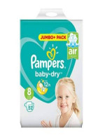 Pampers Baby Dry Belt | Up to 12 Hours Comfort | 8, 17kg+ UK | 52 Nappies