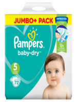 Pampers Baby Dry Belt: Up to 12 Hours Protection, Size 5 (11-16 kg) 72 Nappies - Shop Now!