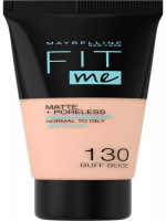 Maybelline Fit Me Matte & Poreless Foundation 130 Buff Beige 30ml - Flawlessly Matte Finish for All Day Confidence