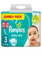 Pampers Baby-Dry Size 3 Nappies Jumbo+ Pack