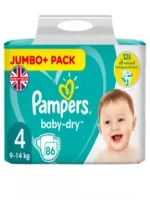 Pampers Baby-Dry Size 4 Nappies Jumbo+ Pack (UK)