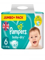 Pampers Baby-Dry Size 6 Nappies Jumbo+ Pack