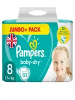Pampers Baby-Dry Size 8 Nappies Jumbo+ Pack