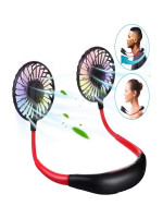 Neck Double Head Rechargeable Portable Mini Sports Fan