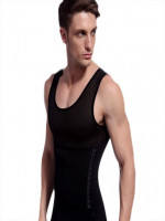 Men Body Shaper Waist Slimming Shirts Black & White