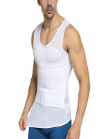 Men Body Shaper Waist Slimming Shirts Black & White