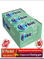 Orbit Chewing gum mint - India-1 box= 32Packet = 140gm