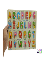 English, ABCD Wooden Alphabet Puzzle Board For 1-3 Years Old Girls and Boys For Learning