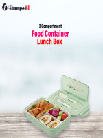 3 Compartments Food Container Lunch Box with Spoon -1L