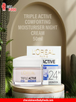 L'Oreal Paris Triple Active Night Comforting Moisturiser Glycerin + Ceramide Cream All Skin 50ml