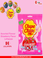 Chupa Chups Strawberry Love Lollypops 10pcs 120G