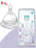 PUR Gentle Touch 2 Wide Neck Nipple (L 6+m Baby) Fast Flow
