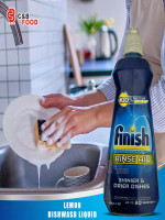 Finish Lemon Rinse Aid Shinier & Drier Dishes Liquid 800ml